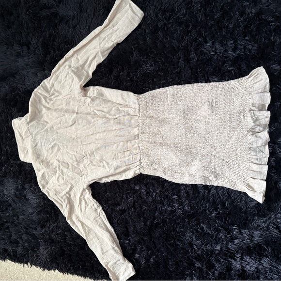 NEW Zara Linen Dress with Ruffle Hem - Picture 8 of 9